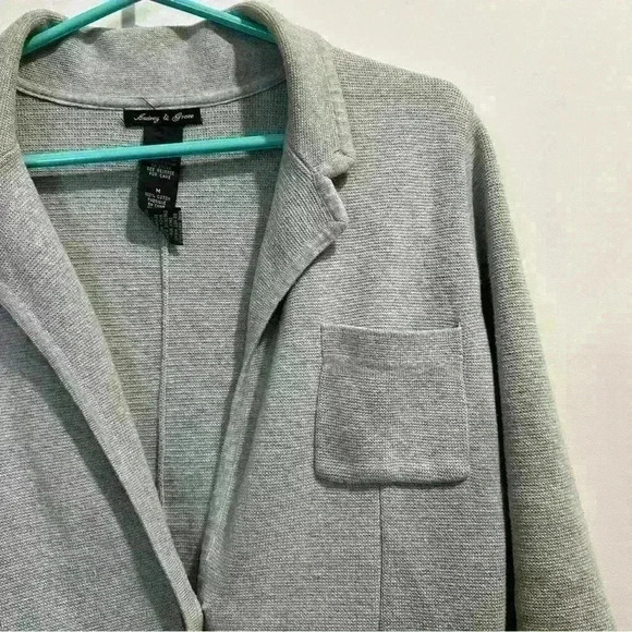 Audrey & Grace | Grey casual cardigan with pockets from brand womens  small - Picture 2 of 4